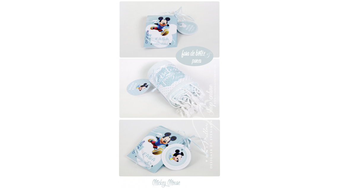 Trusou de botez brodat pentru baieti cu Mickey Mouse, Little man 4